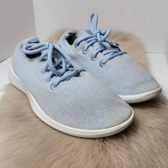 Allbirds Wool Runners Womens WR/W8 1019 NV1 Light Blue Sneaker Shoes Size 9 - Picture 1 of 11